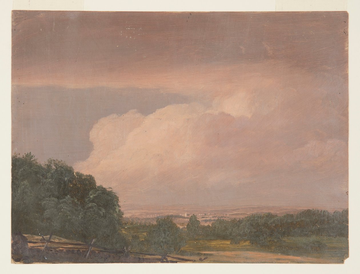 Teckning, Landskap (möjligen Hudson Valley), 1860-70 av Frederic Edwin Church