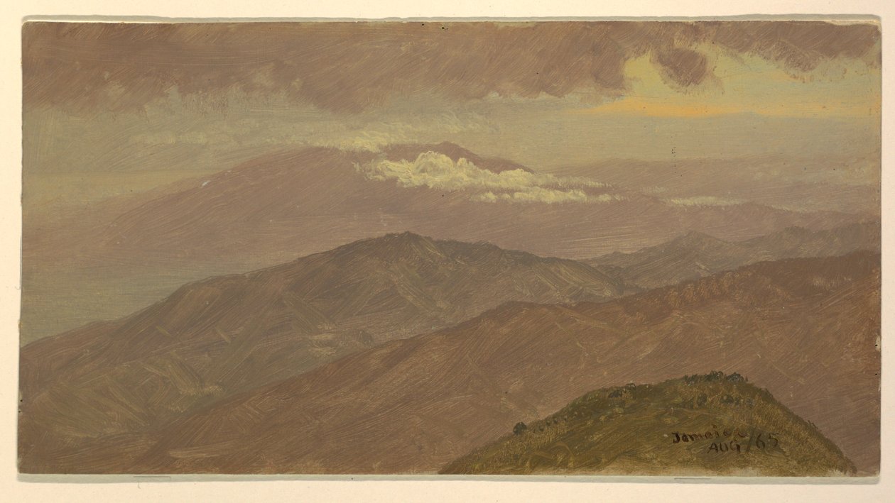 Teckning, Landskap, augusti 1865 av Frederic Edwin Church