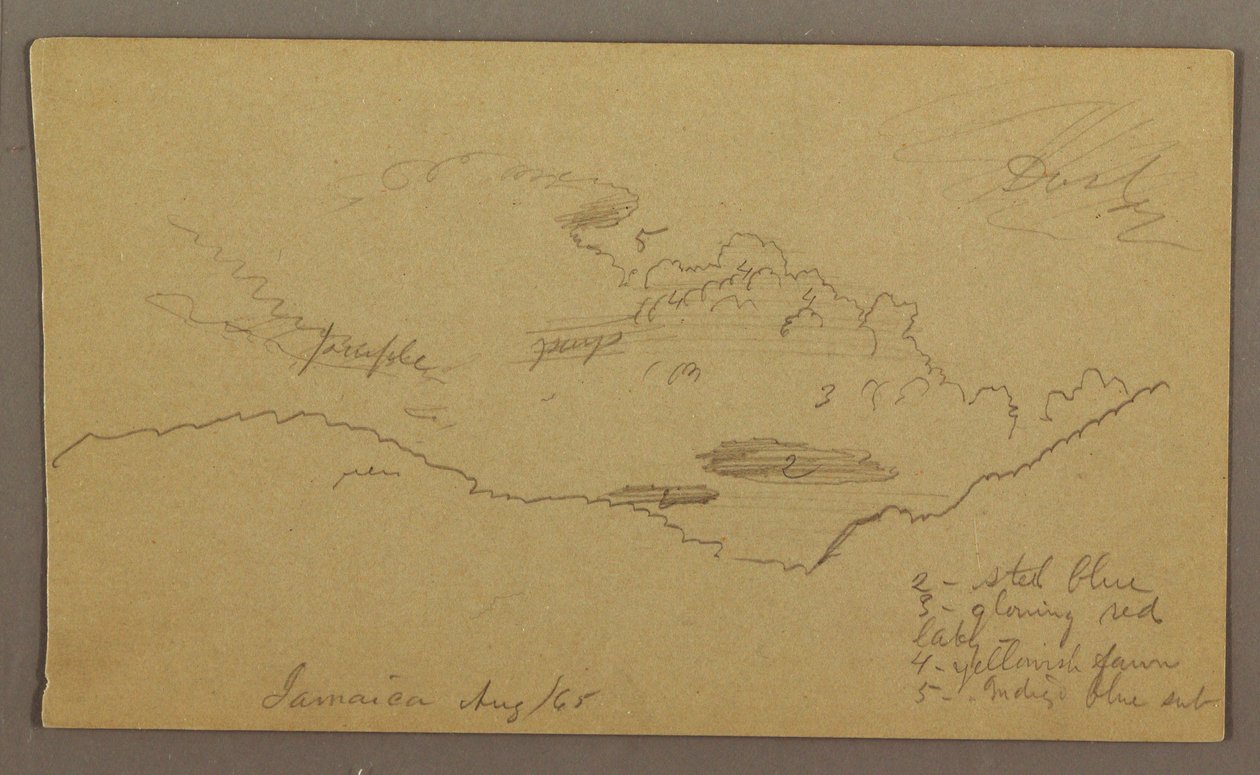 Teckning, Landskap, maj-augusti 1865 av Frederic Edwin Church