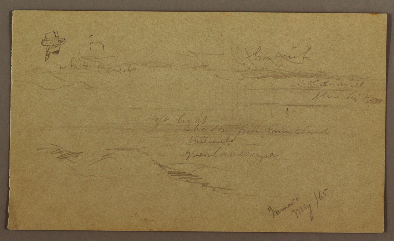 Teckning, Landskap, maj 1865 av Frederic Edwin Church
