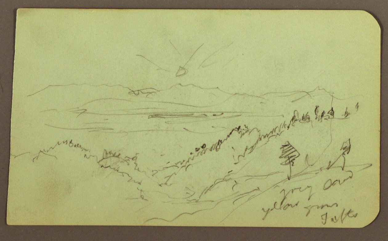 Teckning, Landskap; Verso: Figur, Landskap, 1883 av Frederic Edwin Church