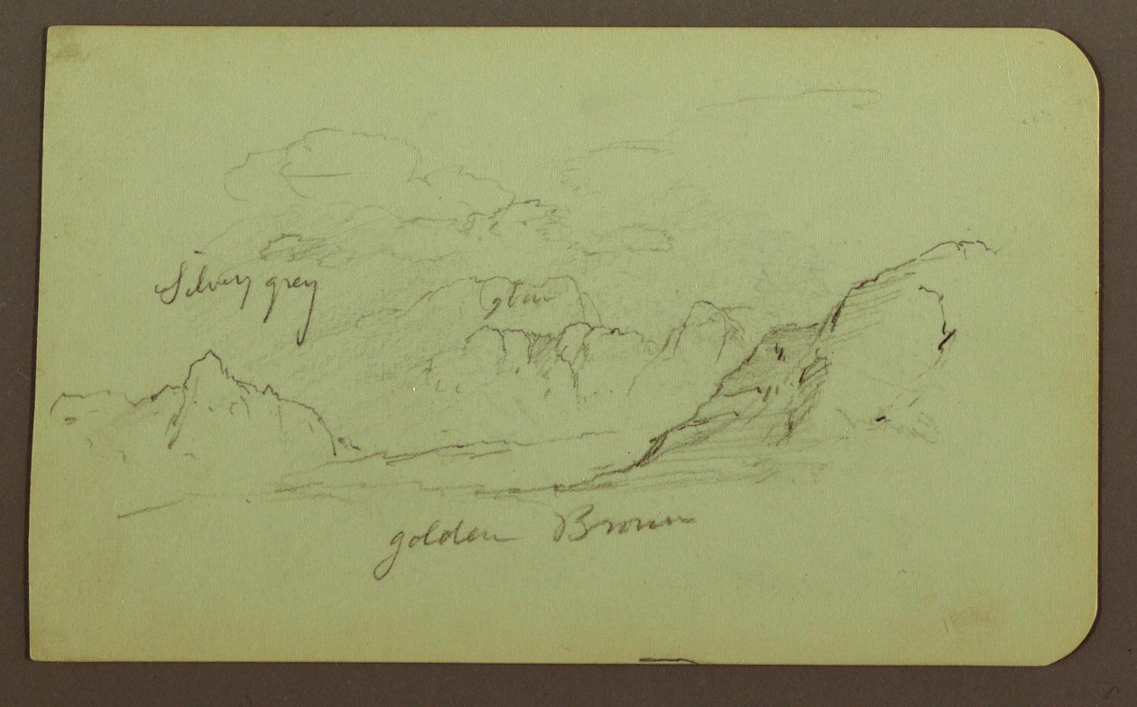 Teckning, Landskap; Verso: Figurer, Kyrka, 1883 av Frederic Edwin Church
