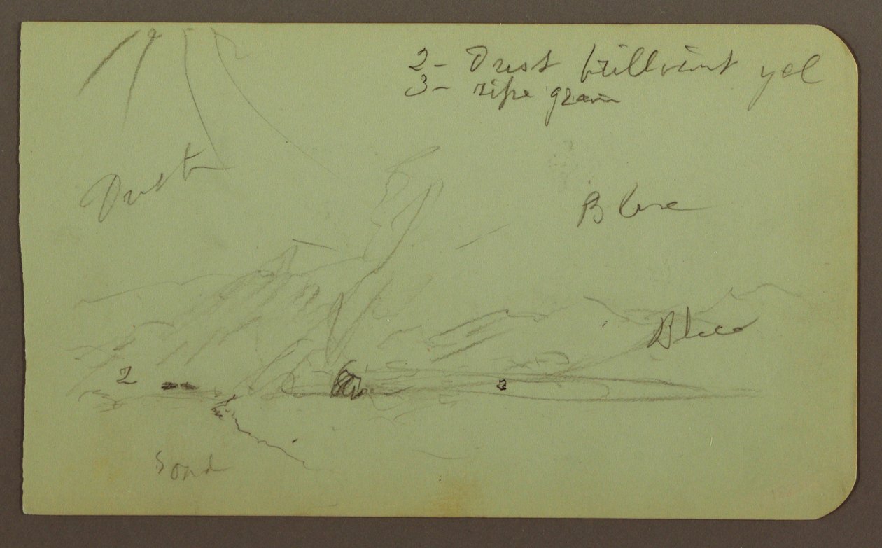 Teckning, Landskap; Verso: Bergssluttning, 1883 av Frederic Edwin Church