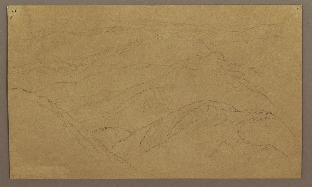 Teckning, Landskap; Verso: Träd i landskap, himmel, maj-augusti 1865 av Frederic Edwin Church