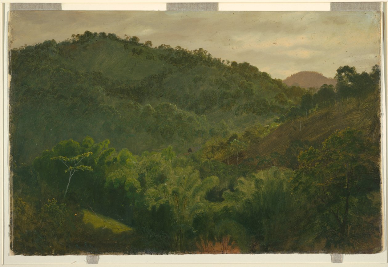 Teckning, Landskap från Jamaica, Västindien, 1865 av Frederic Edwin Church