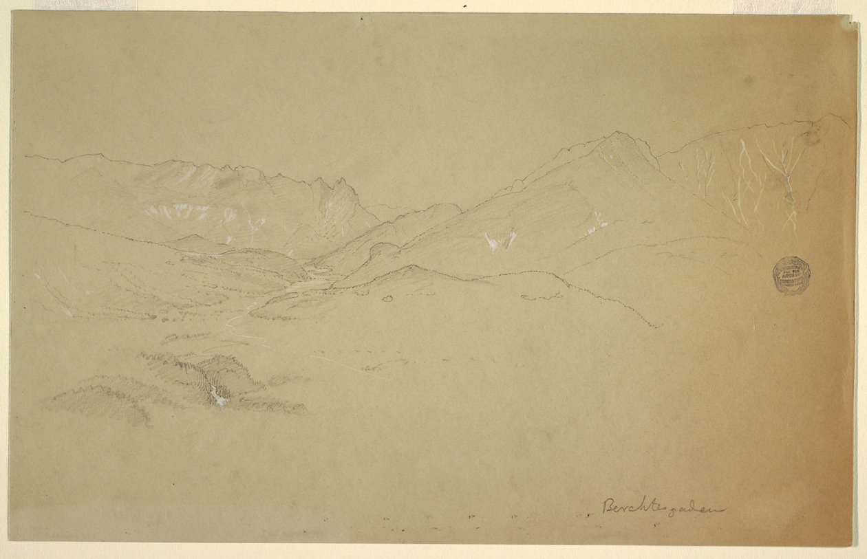 Teckning, Landskap nära Berchtesgaden, juni-juli 1868 av Frederic Edwin Church