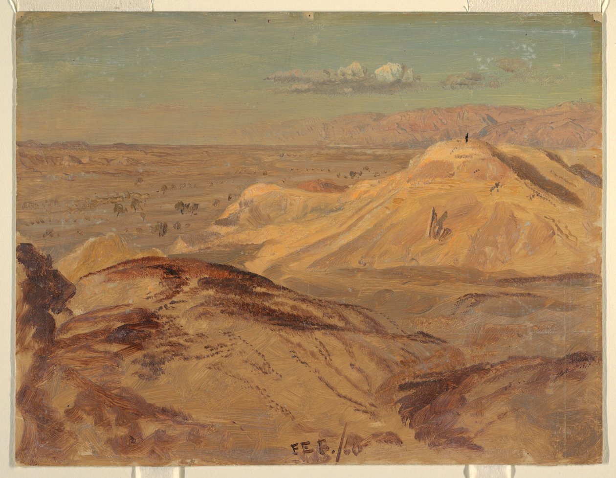 Teckning, Landskap nära Petra, februari 1868 av Frederic Edwin Church