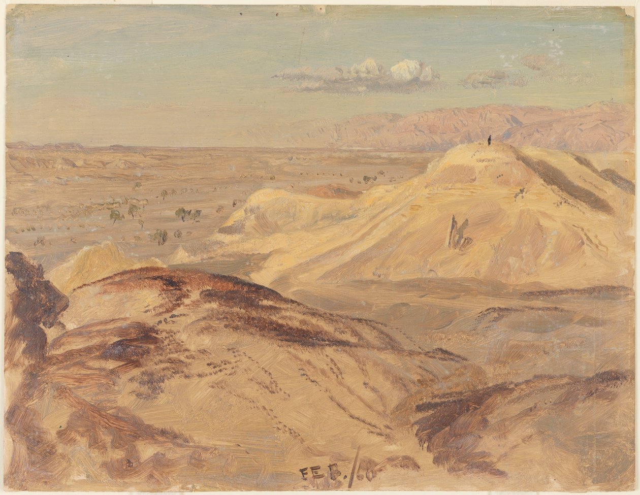 Teckning, Landskap nära Petra, februari 1868 av Frederic Edwin Church
