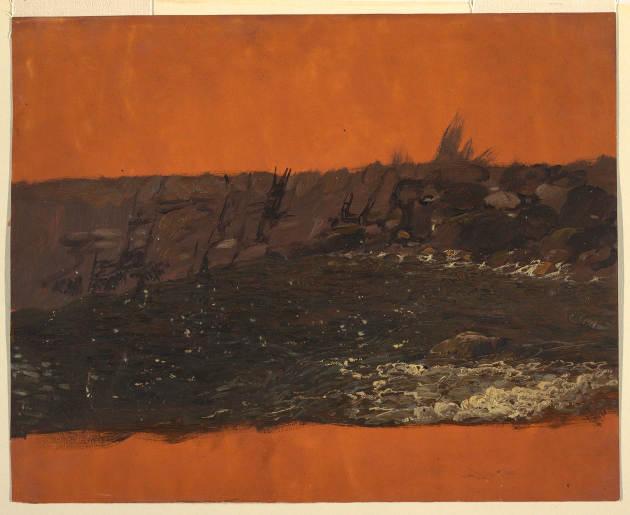 Teckning, Maines kust, ca 1850 av Frederic Edwin Church