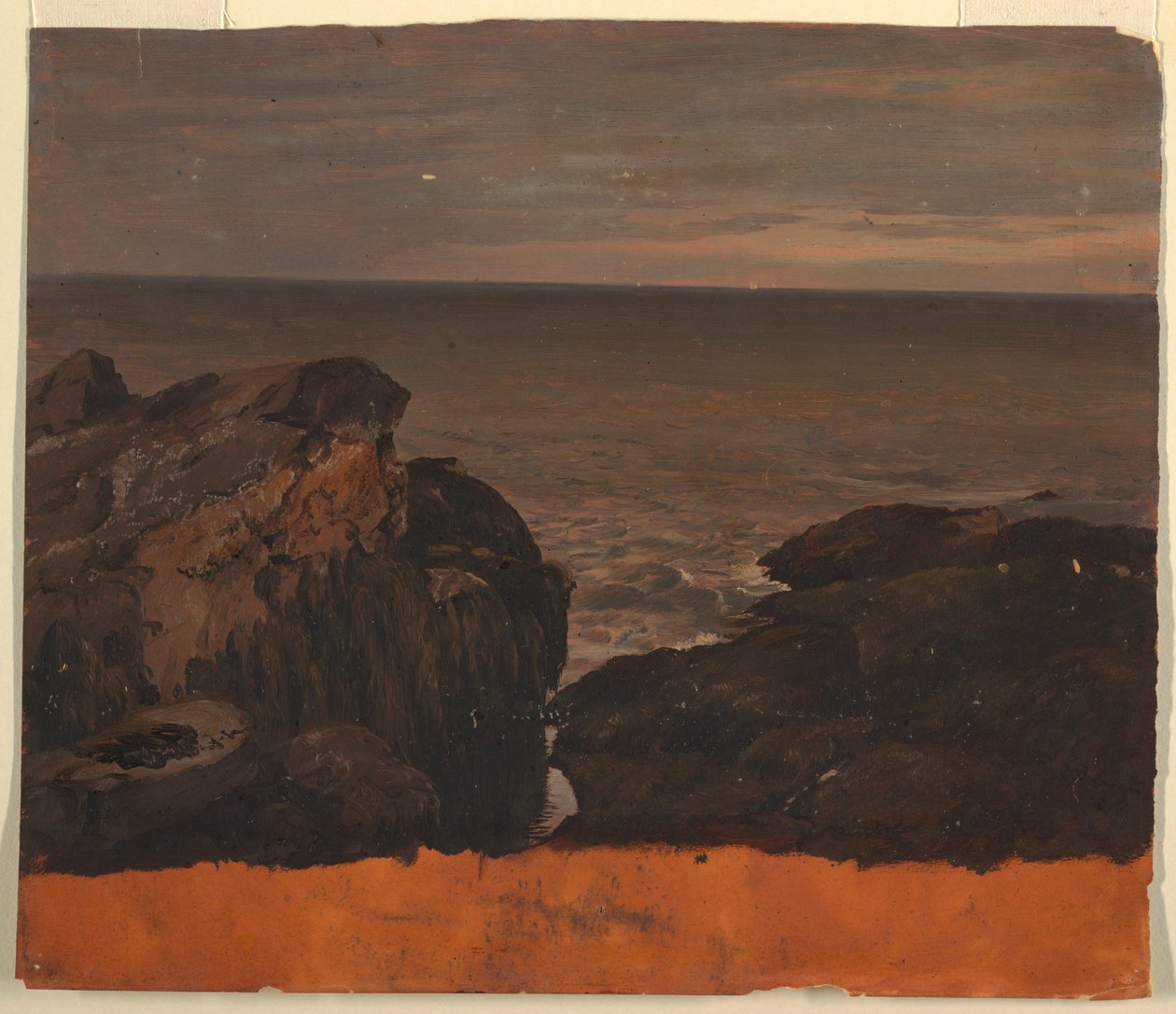 Teckning, Maines kust, ca 1850 av Frederic Edwin Church