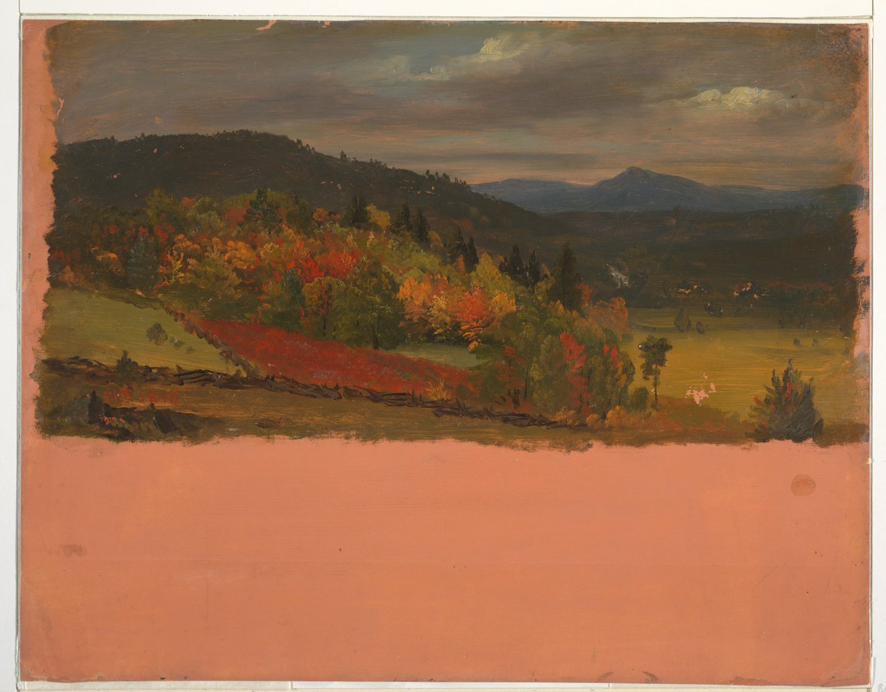 Teckning, Maine eller Stockbridge, Mass. vy, september 1848 av Frederic Edwin Church