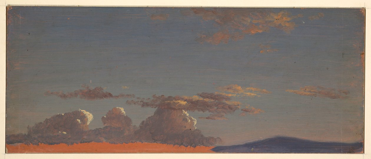 Teckning, Maine  himmelstudie, ca 1868-69 av Frederic Edwin Church