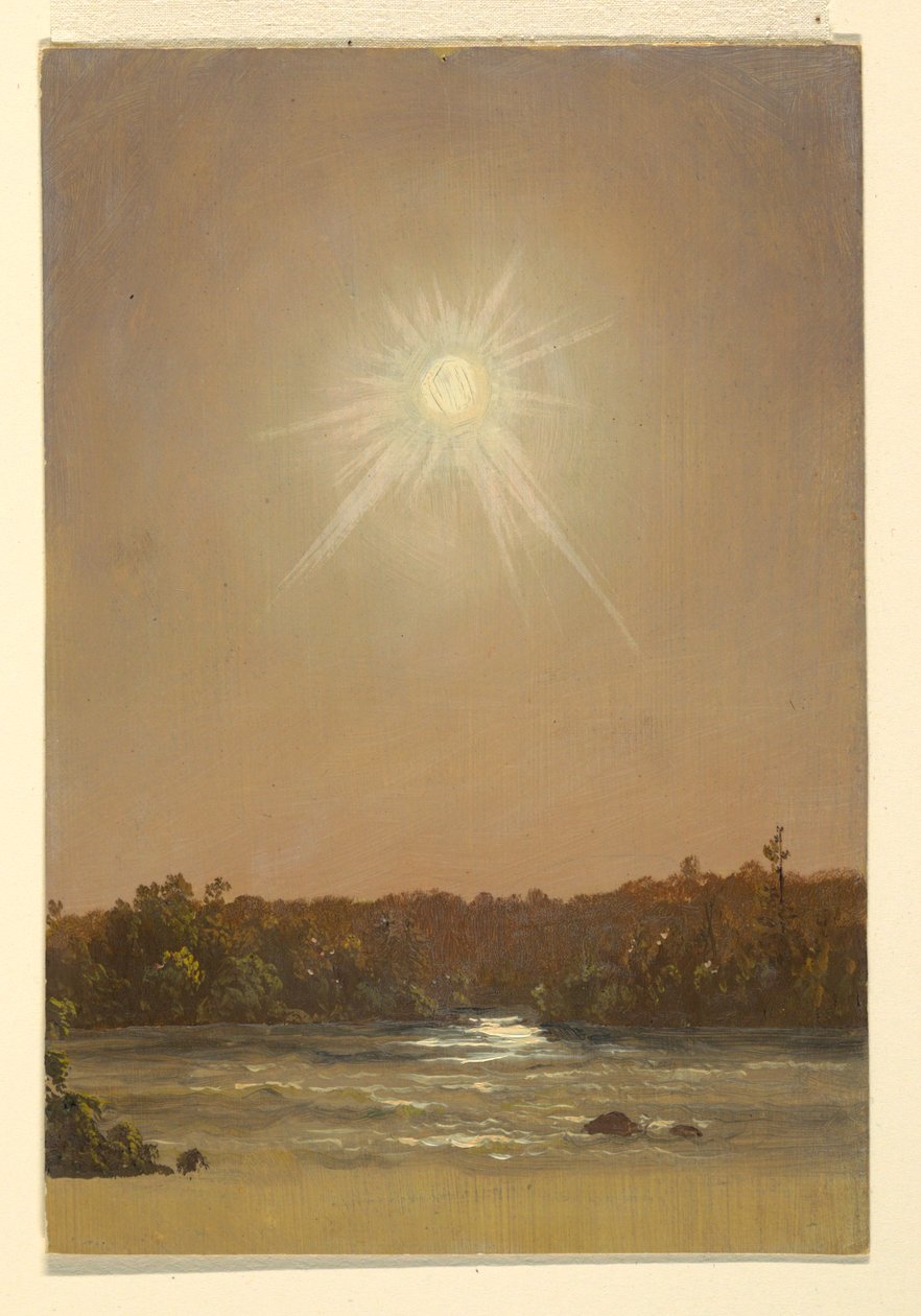 Teckning, Maine , solnedgång, 1855-65 av Frederic Edwin Church