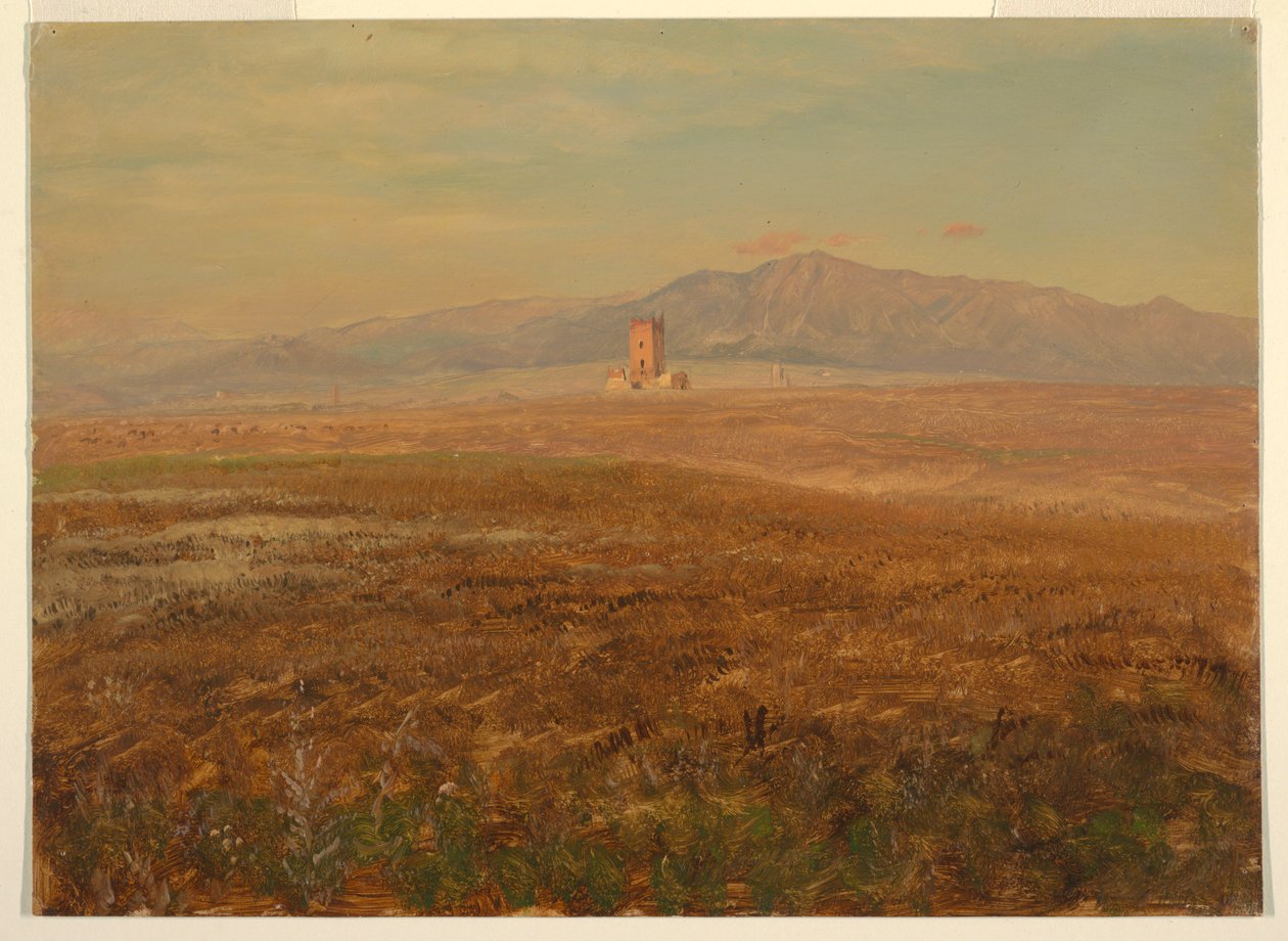 Teckning, Mexikanskt landskap, april 1869 av Frederic Edwin Church