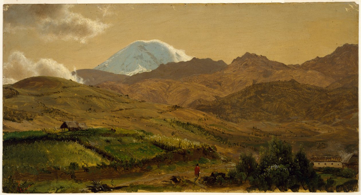 Teckning, berget Chimborazo, Ecuador, 1857 av Frederic Edwin Church