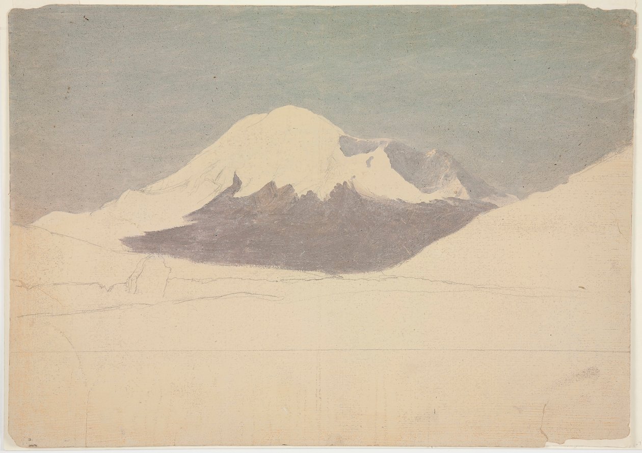 Teckning, berget Chimborazo, Ecuador, juli 1857 av Frederic Edwin Church