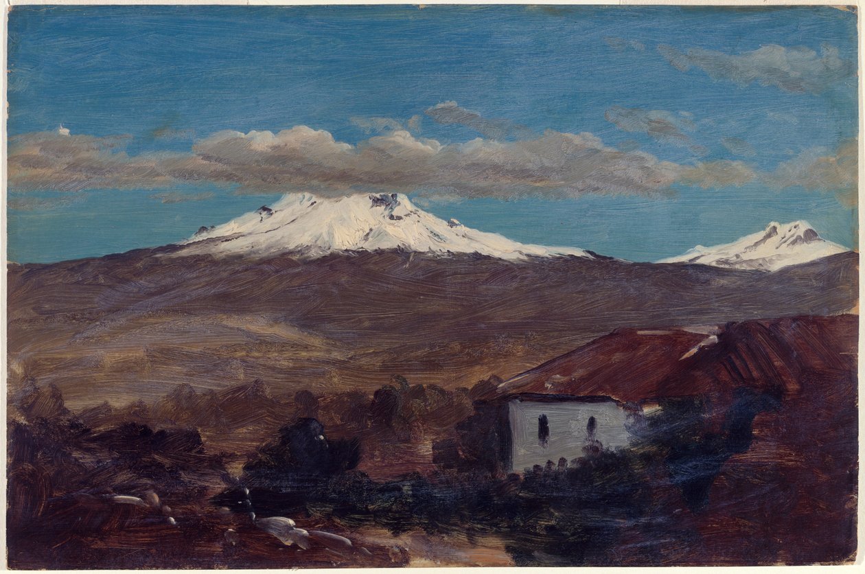 Teckning, berget Chimborazo sett från Riobamba, Ecuador, 1857 av Frederic Edwin Church