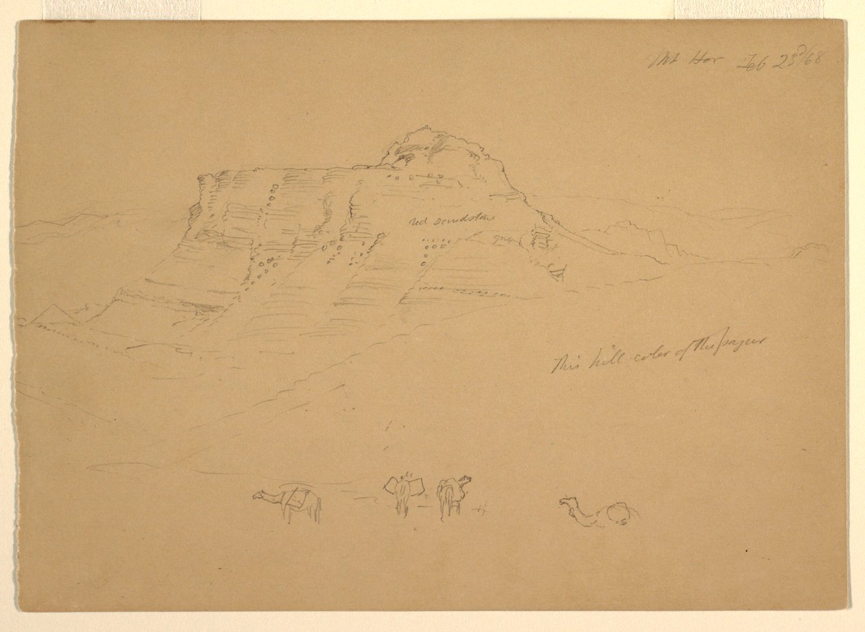 Ritning, Mount Hor, 23 februari 1868 av Frederic Edwin Church