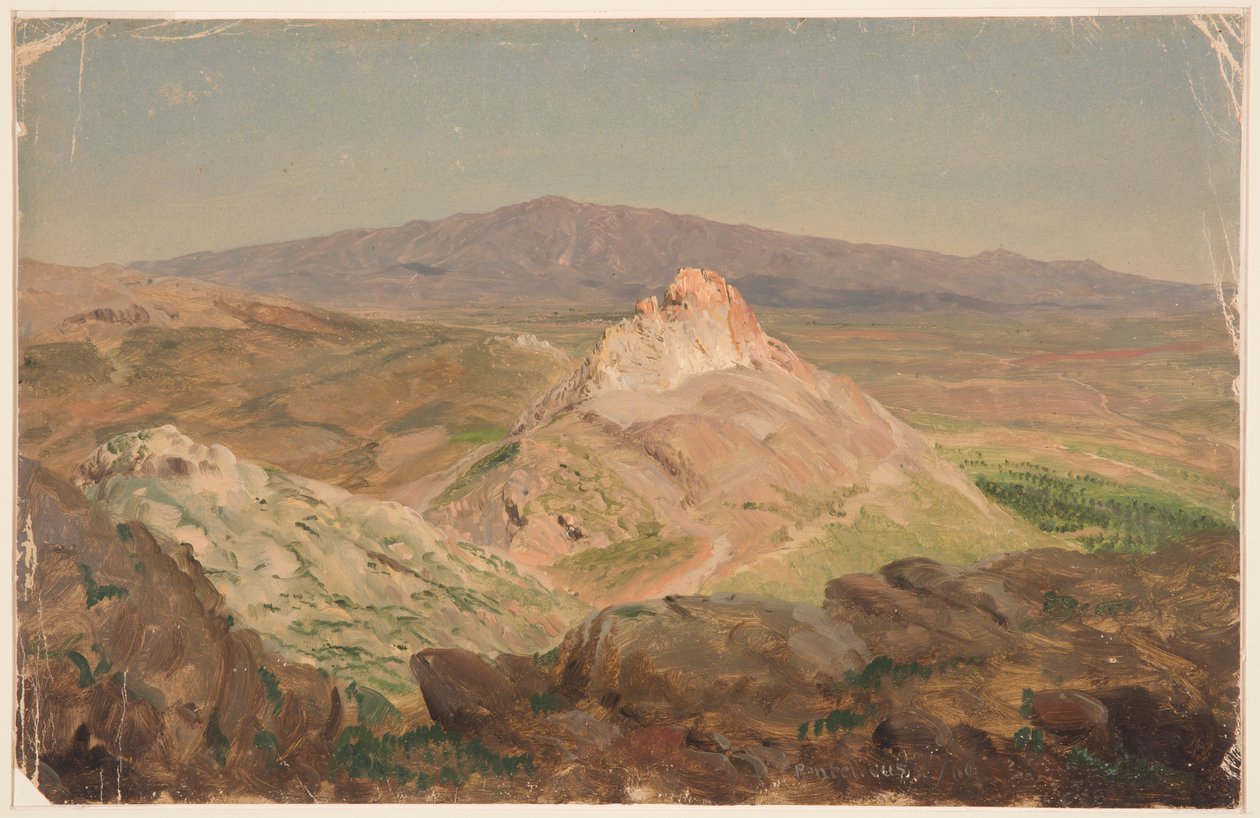 Ritning, Mount Pentelicus, april 1869 av Frederic Edwin Church