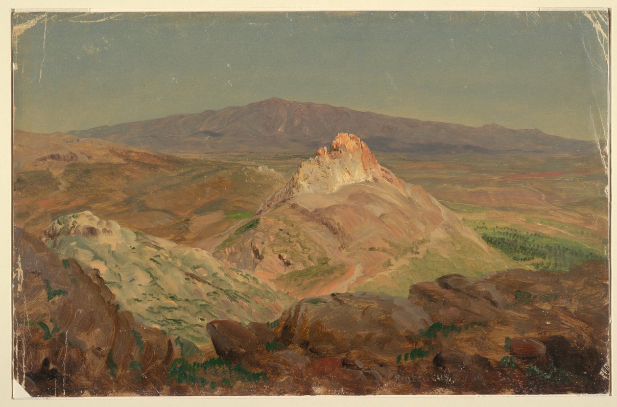 Ritning, Mount Pentelicus, april 1869 av Frederic Edwin Church
