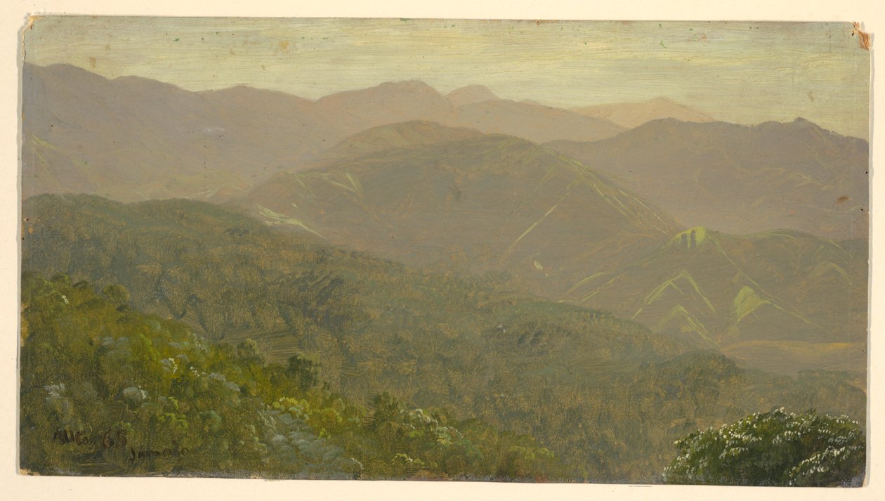 Teckning, Bergslandskap, augusti 1865 av Frederic Edwin Church