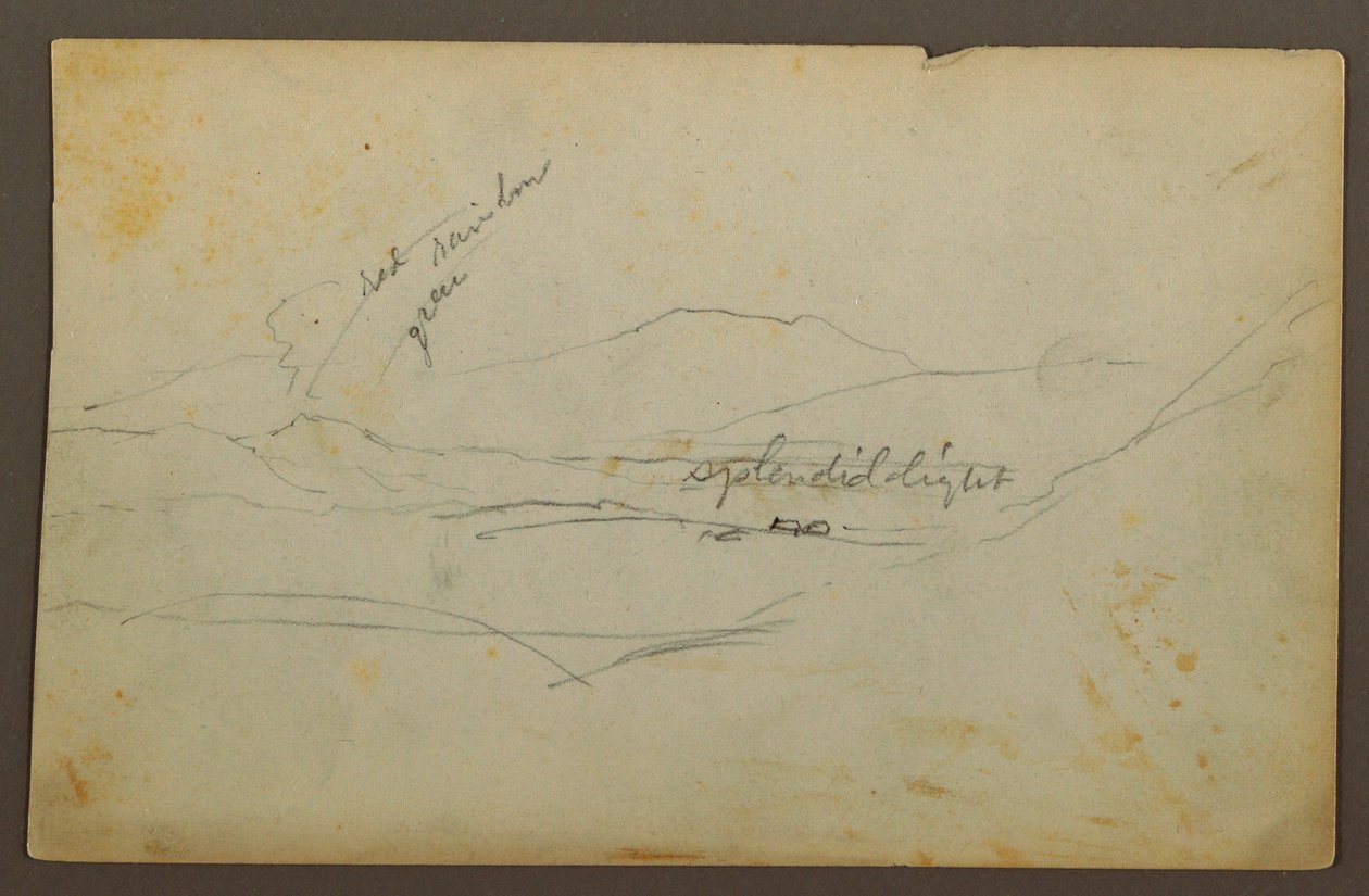 Teckning, Bergslandskap, Colombia eller Ecuador, 1853 av Frederic Edwin Church