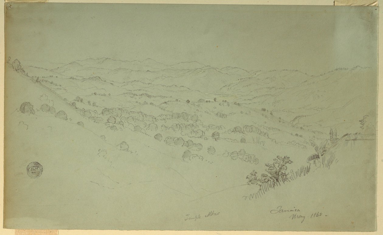 Teckning, Bergslandskap, Jamaica, 1865 av Frederic Edwin Church