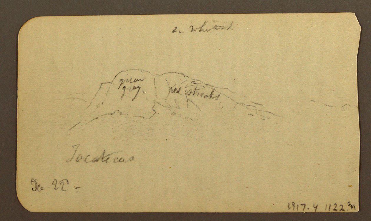 Teckning, Bergslandskap; Verso: Bergsflank, Tocatecas, 22 december 1884 av Frederic Edwin Church