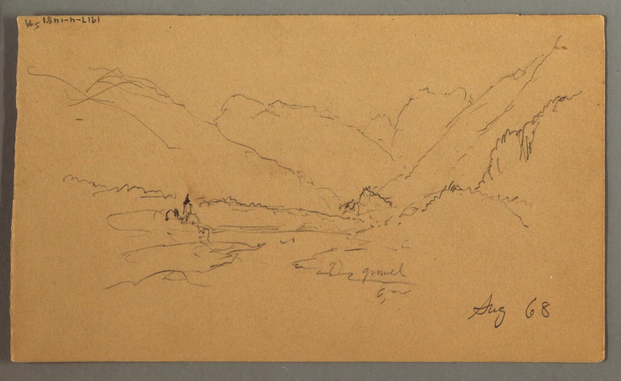 Teckning, bergstoppar, 1868 av Frederic Edwin Church