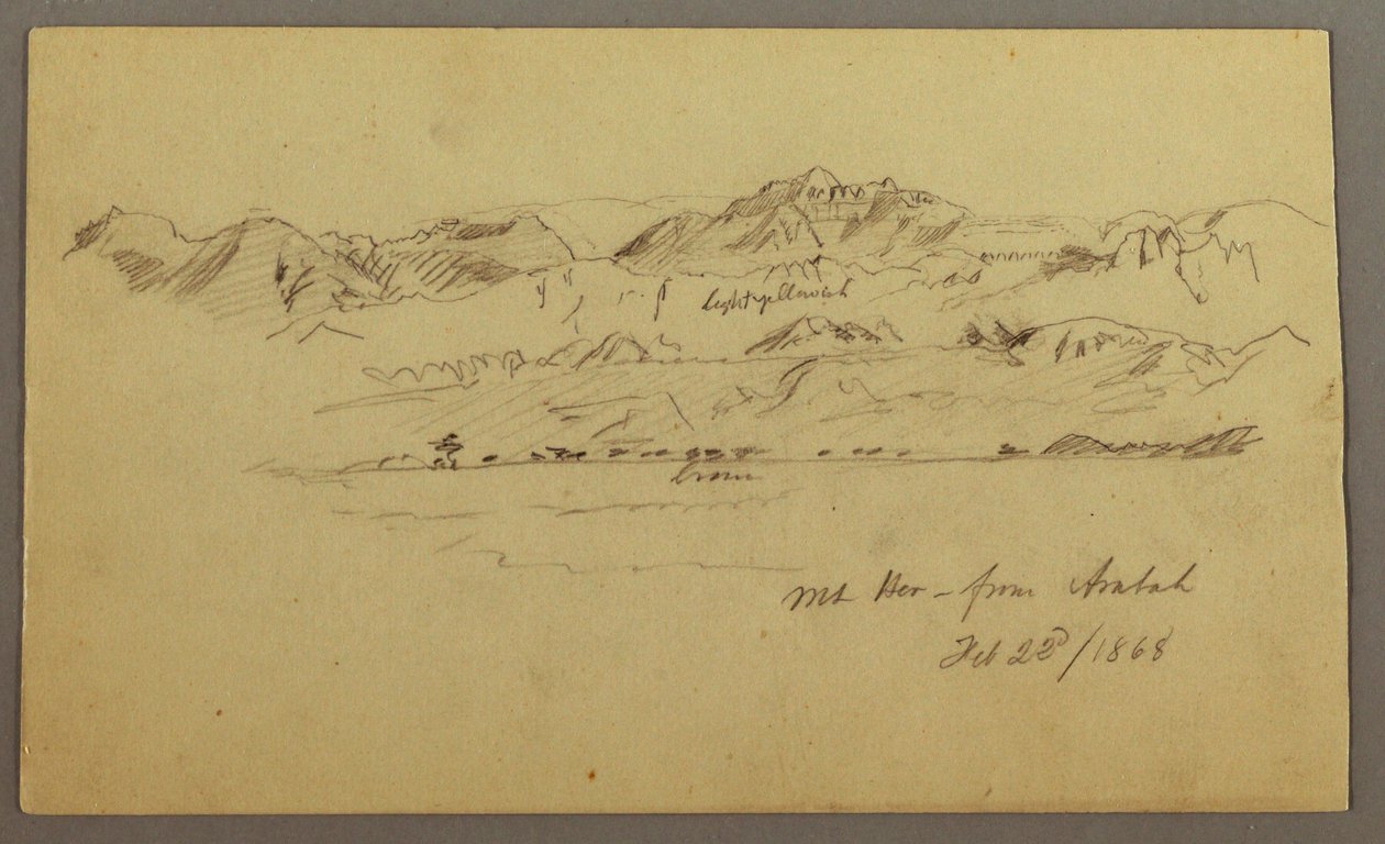 Ritning, Mountain Peaks, 22 februari 1868 av Frederic Edwin Church