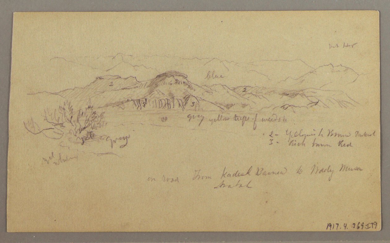 Ritning, Mountain Peaks, 22 februari 1868 av Frederic Edwin Church