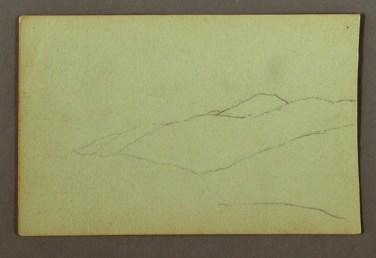 Teckning, bergsrygg, möjligen 1856 av Frederic Edwin Church