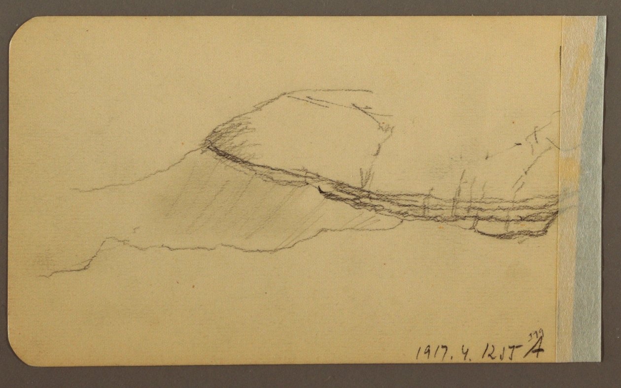 Teckning, Mountain Side, torn; Verso: Mountain Side, 1889 av Frederic Edwin Church