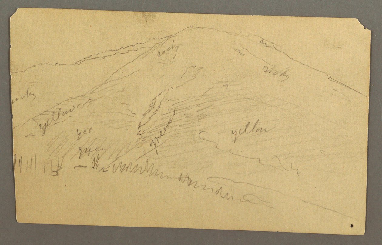 Teckning, bergstopp, 1877 av Frederic Edwin Church