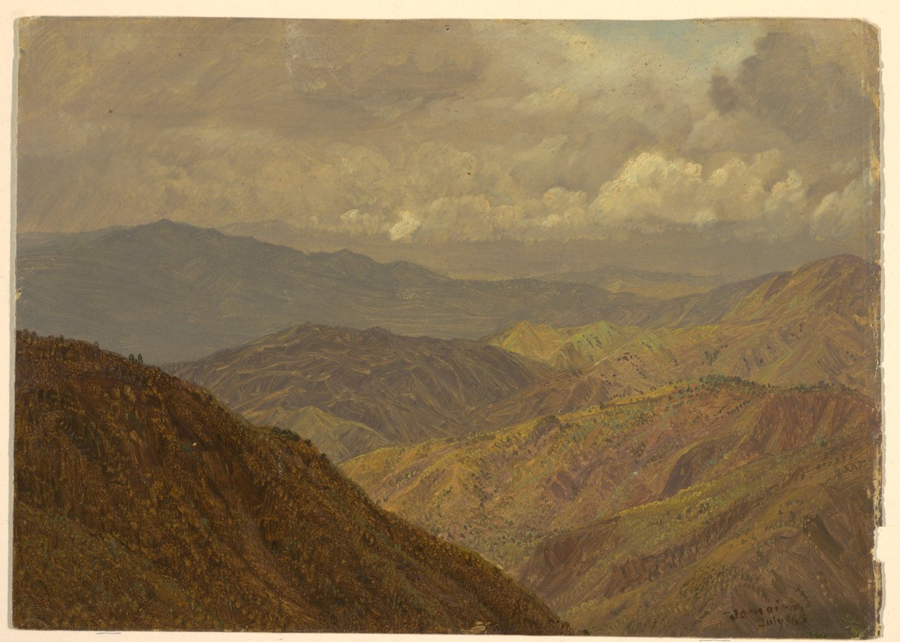 Teckning, Bergigt landskap, juli 1865 av Frederic Edwin Church
