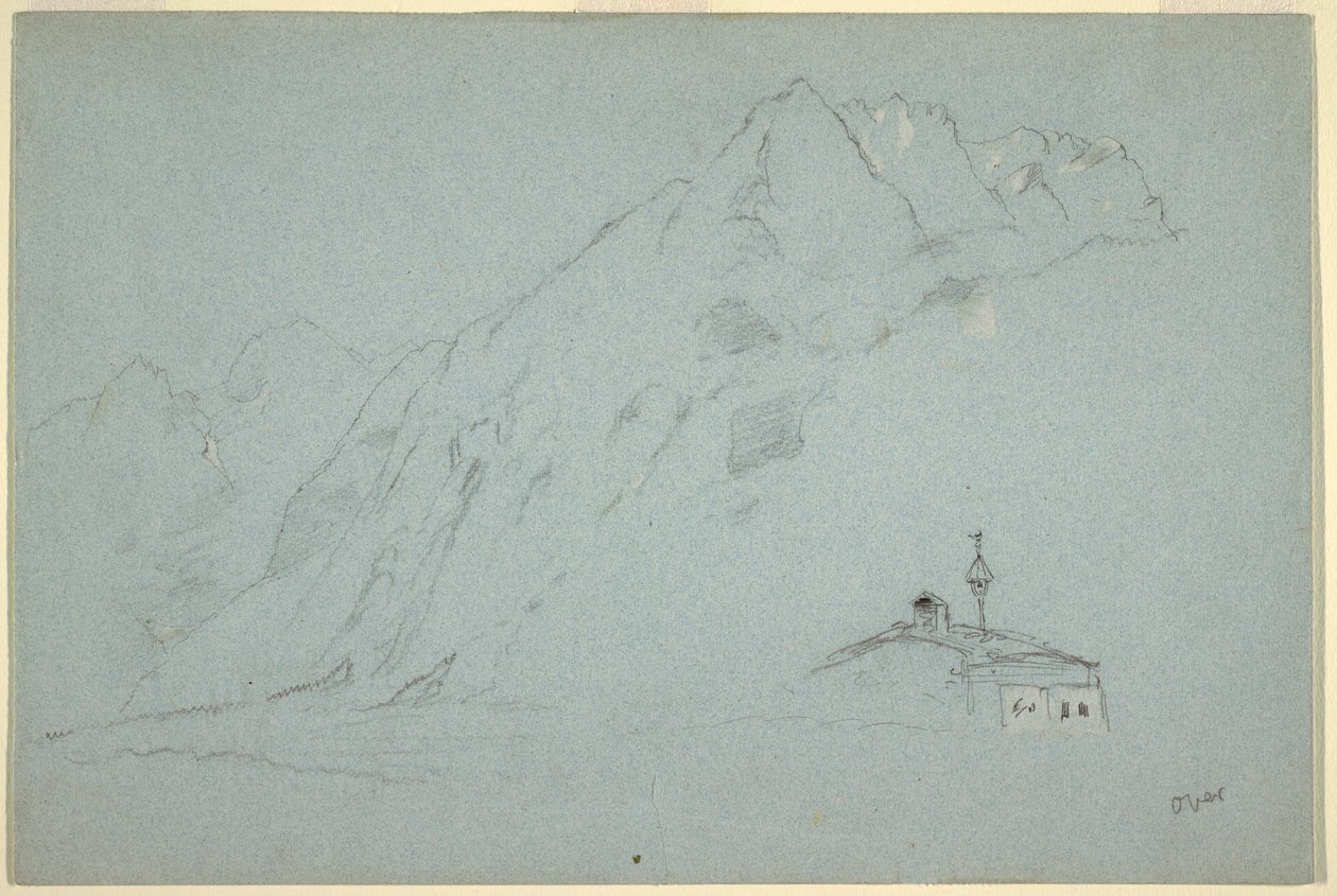 Teckning, berg nära Abtenau. Salzkammergut, 5 augusti 1868 av Frederic Edwin Church