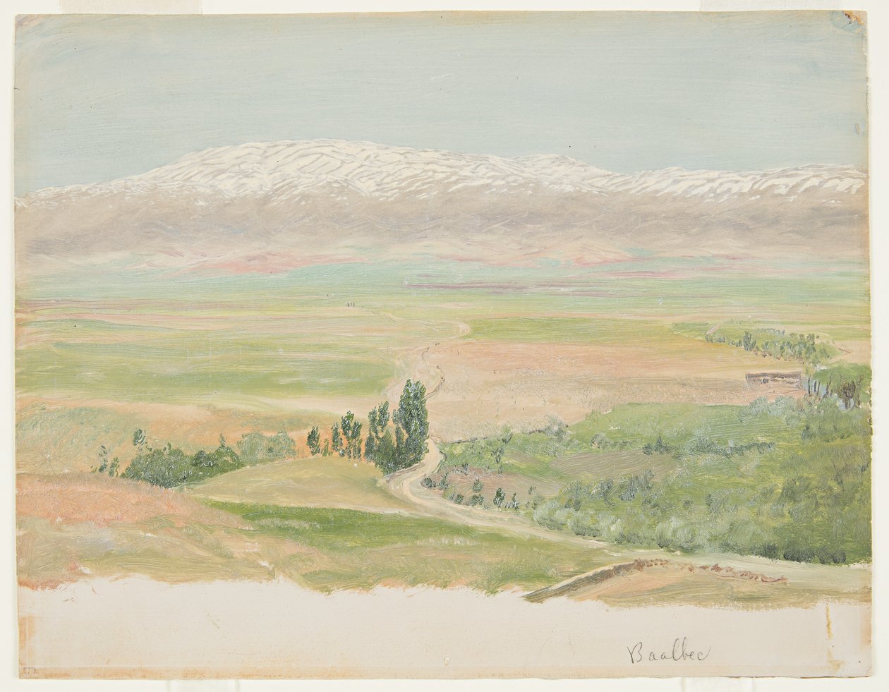 Ritning, bergen nära Baalbec, maj 1868 av Frederic Edwin Church