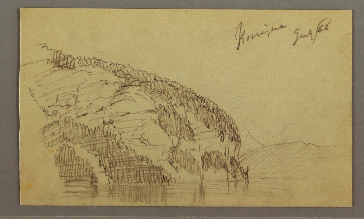 Teckning, Mountainside, juli 1868 av Frederic Edwin Church