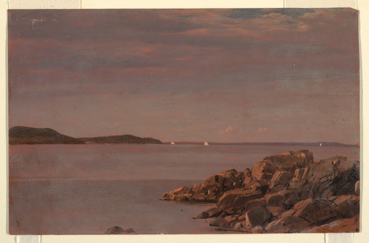 Teckning, Mt. Desert Island, Maines kust, 1850 av Frederic Edwin Church