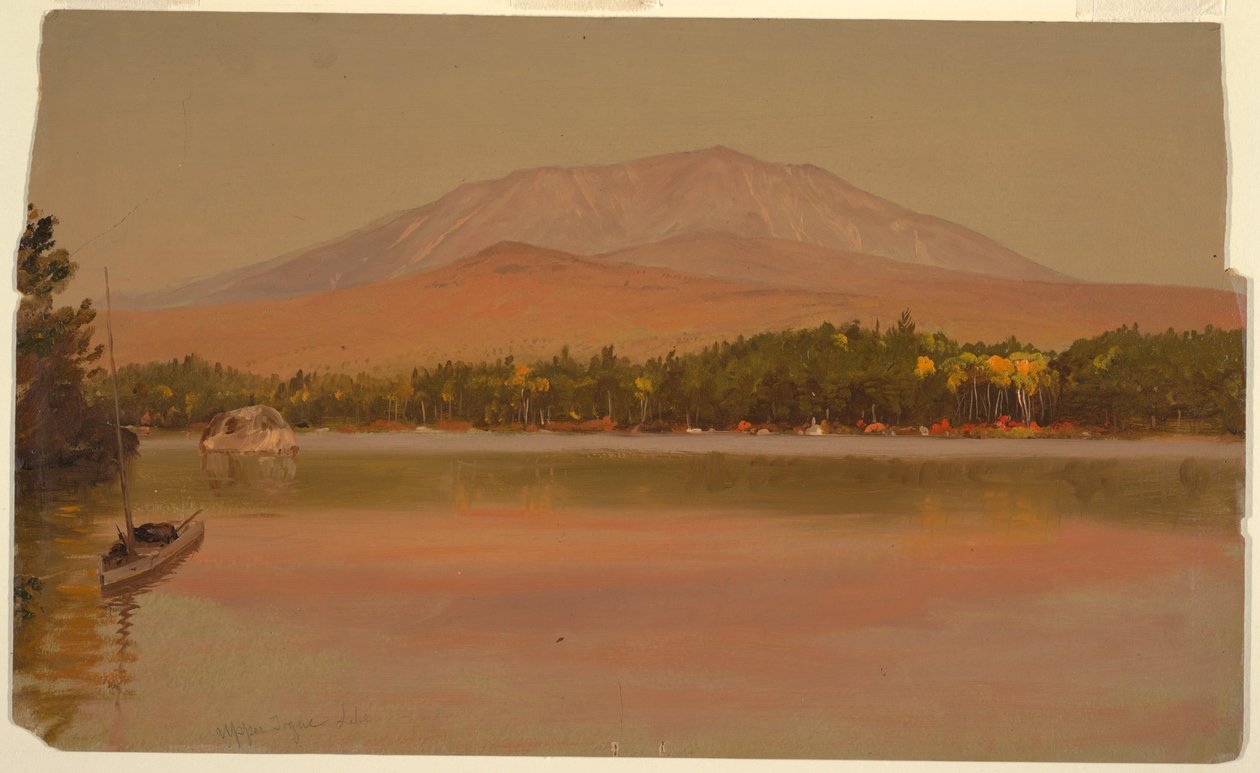 Teckning, Mt. Katahdin från Togue Pond, 1875-80 av Frederic Edwin Church