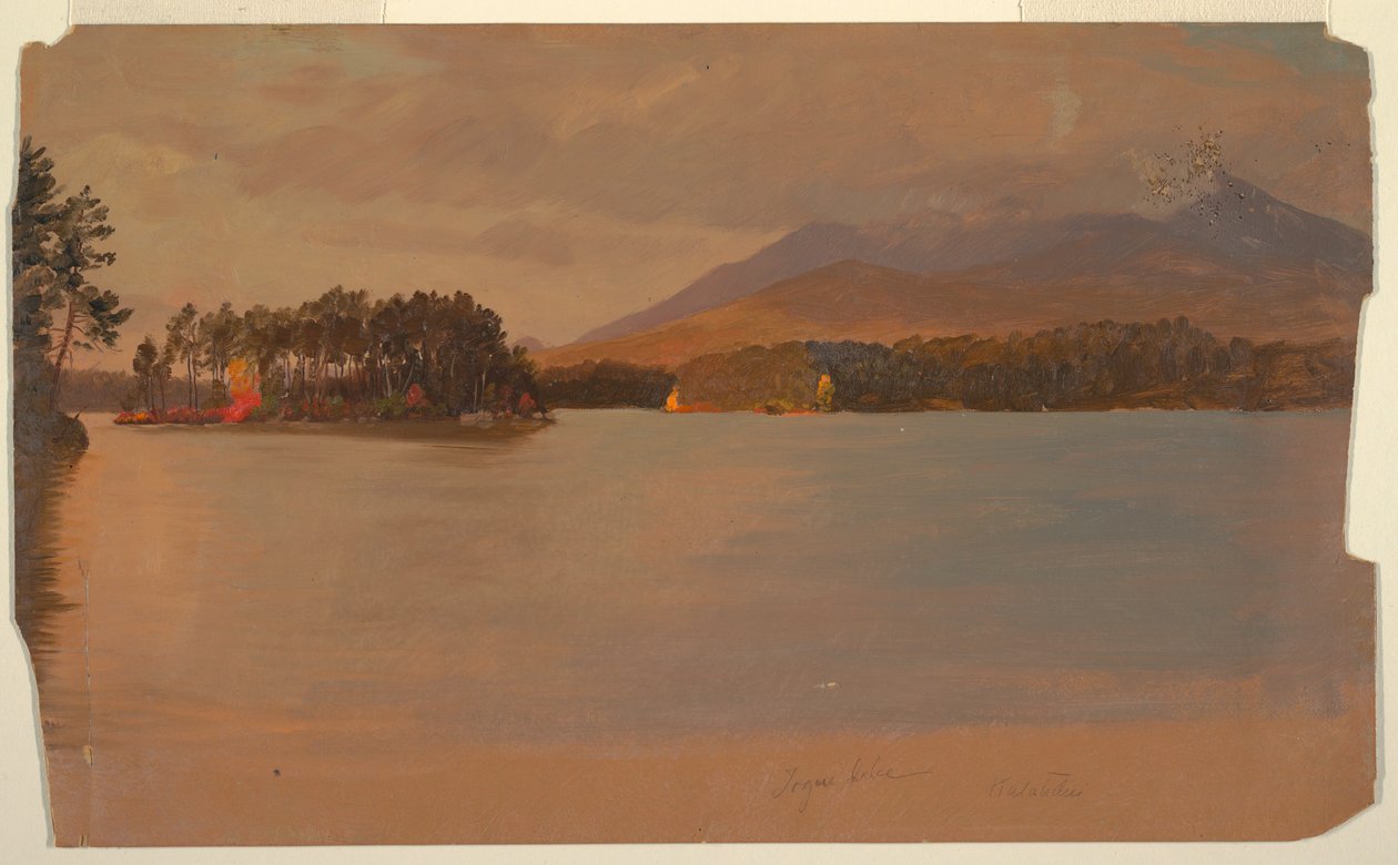 Teckning, Mt. Katahdin från Togue Pond, 1878 av Frederic Edwin Church