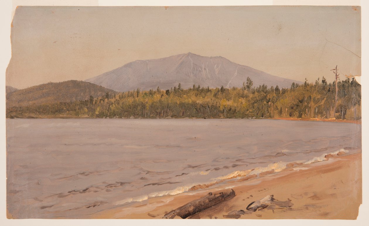 Teckning, Mt. Katahdin från Togue Pond, möjligen 1878 av Frederic Edwin Church