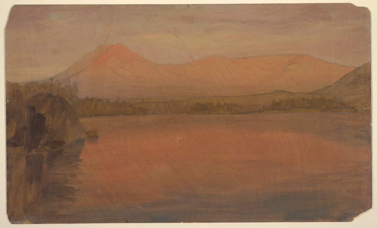 Teckning, Mts. Katahdin och Turner från Lake Katahdin, 1860-78 av Frederic Edwin Church