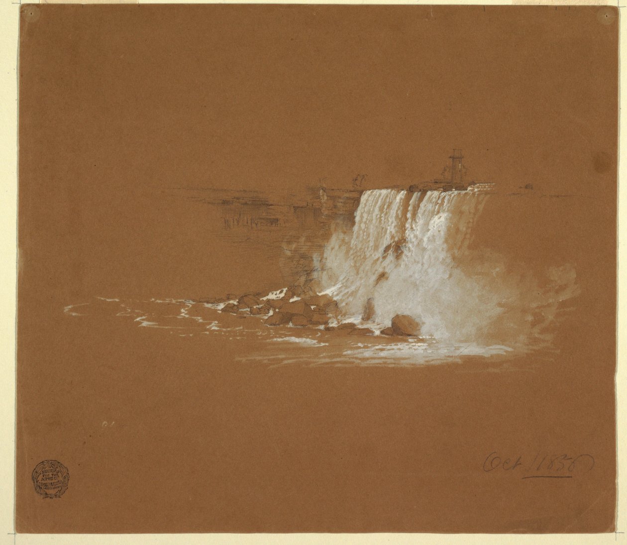 Teckning, Niagarafallen, oktober 1856 av Frederic Edwin Church