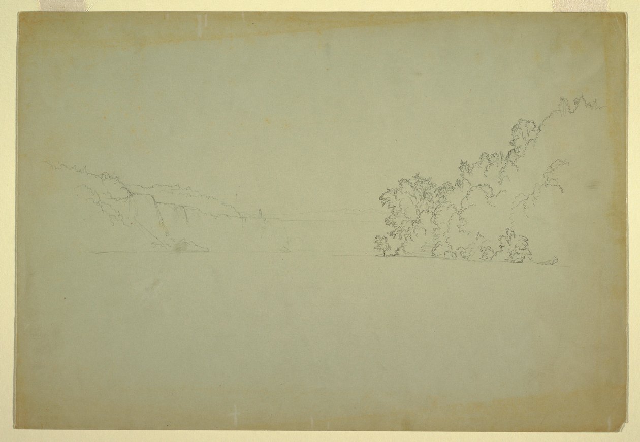 Teckning, Niagarafallen från nordväst, 1856 av Frederic Edwin Church