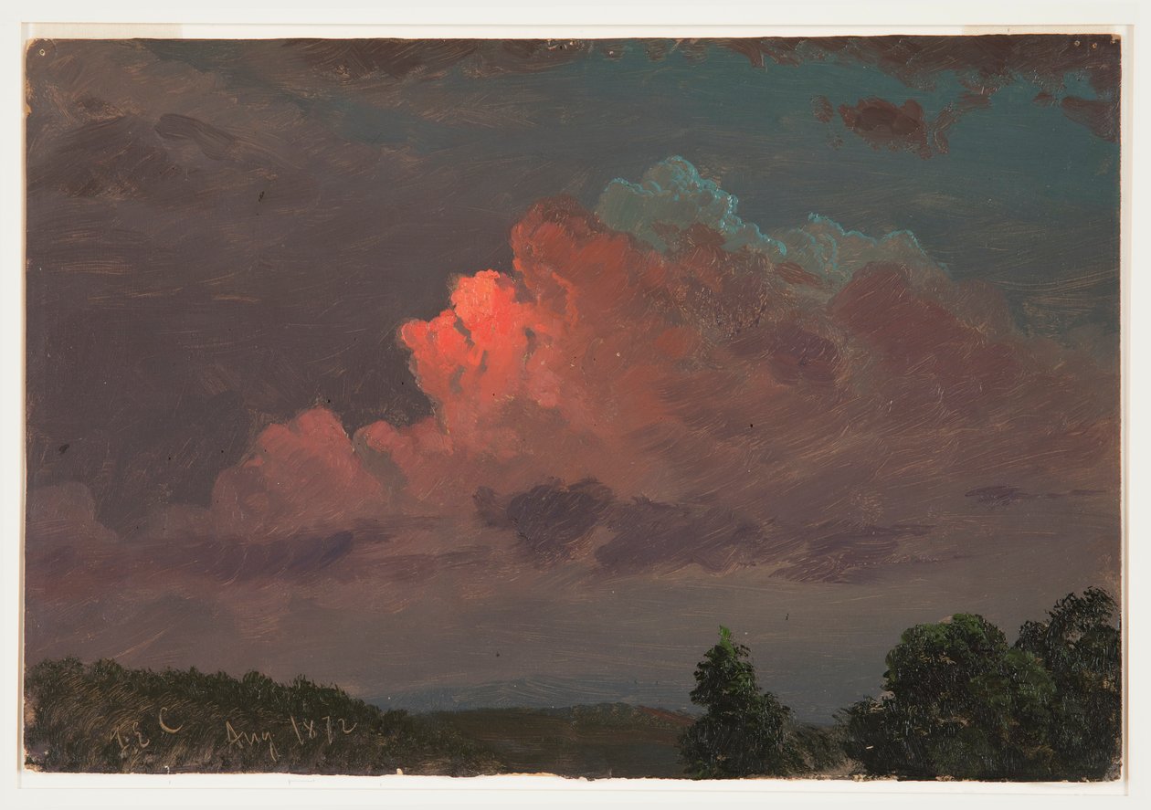 Teckning, Nattfall nära Olana, augusti 1872 av Frederic Edwin Church