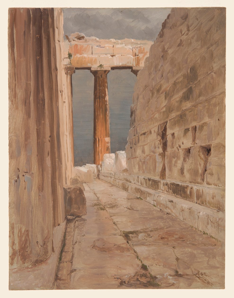 Ritning, Parthenons norra peristyl, Aten, 1869 av Frederic Edwin Church