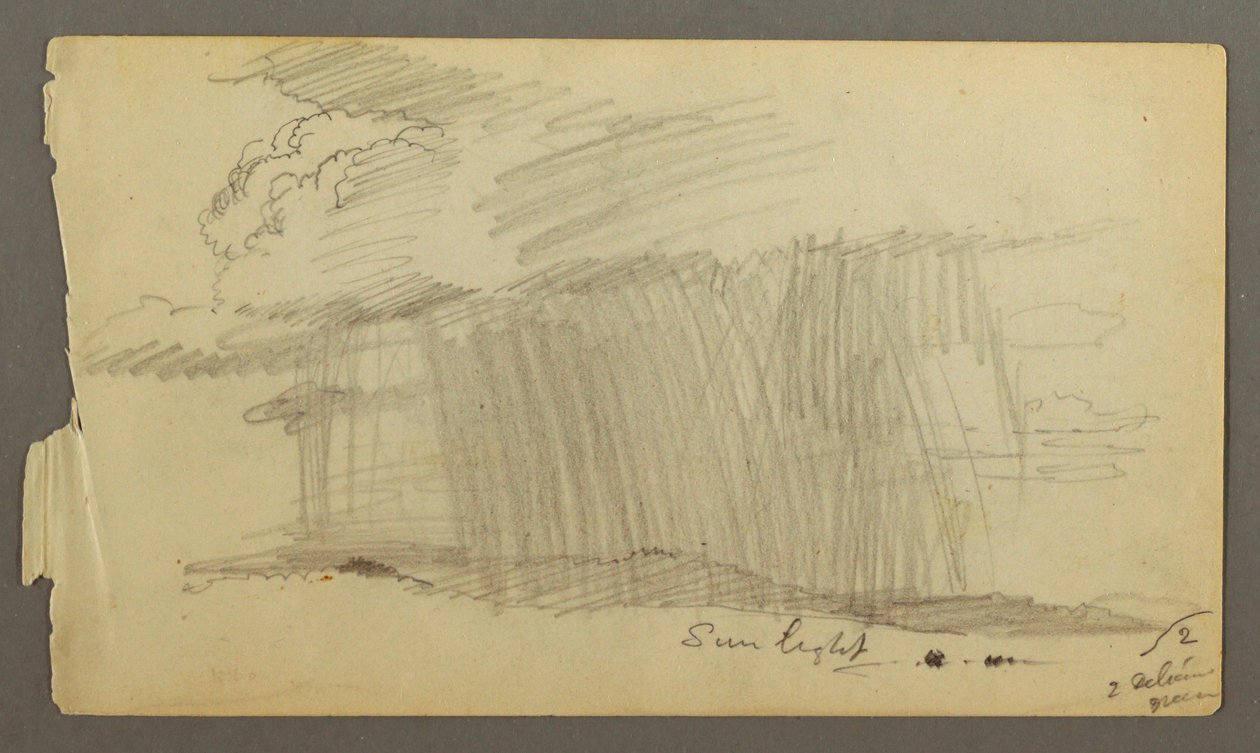 Teckning, Regn och sol (Maine ), möjligen 1860 av Frederic Edwin Church