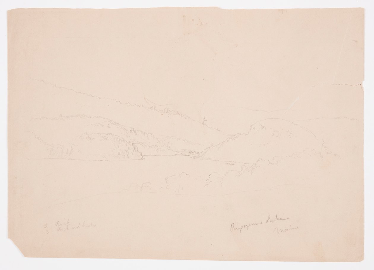 Ritning, Ripogenussjön, ca 1855 av Frederic Edwin Church