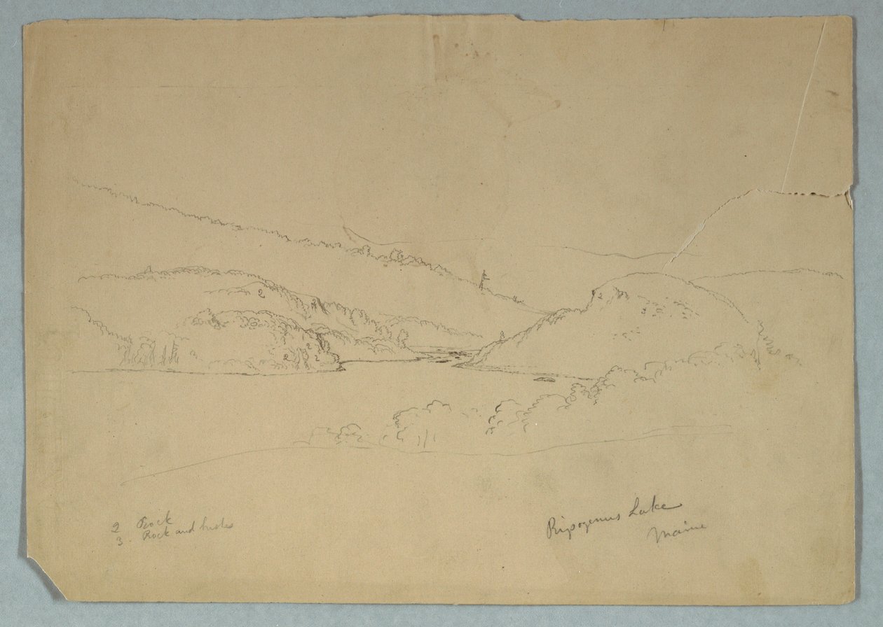 Ritning, Ripogenussjön, ca 1855 av Frederic Edwin Church